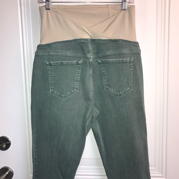🔴 4/$15 Isabel Maternity Target 🎯 Brand green denim skinny jeans size 8 in EUC - Picture 6 of 9